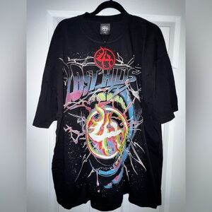 Black Graphic Tee with Colorful Design